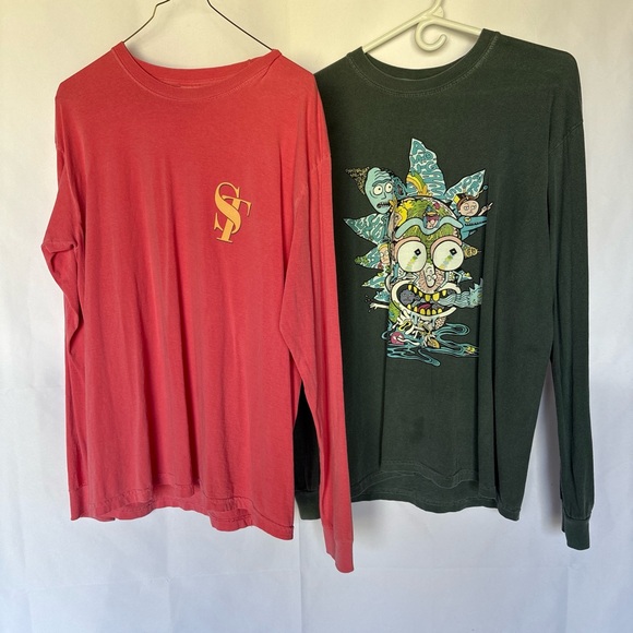 Comfort Colors Tops - Comfort Colors Kids Long Sleeve Tees in Red and Dark Green